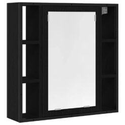 Bathroom Mirror Cabinet 60x16x60cm - Black Oak - Complete Storage Solutions
