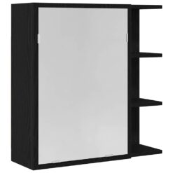 Alternative view of Bathroom Mirror Cabinet with Door 62.5x20.5x64cm – Black Oak