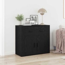 Sideboard with Drawer 80x33x70cm – Black Oak