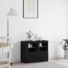 2 Piece LED Sideboard 41x37x67cm - Black Oak - Complete Storage Solutions