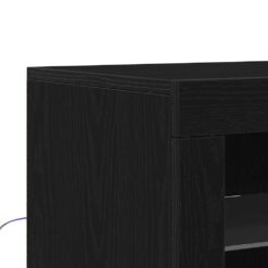 Glass LED Sideboard 41x37x100cm – Black Oak - Complete Storage Solutions