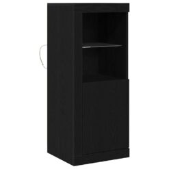 Glass LED Sideboard 41x37x100cm – Black Oak - Complete Storage Solutions