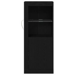 Glass LED Sideboard 41x37x100cm – Black Oak - Complete Storage Solutions