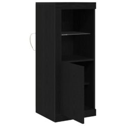 Glass LED Sideboard 41x37x100cm – Black Oak - Complete Storage Solutions