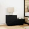 Bedside Cabinet 70x36x40.5cm – Black Oak - Complete Storage Solutions