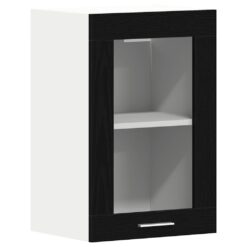 Hanging Glass Cabinet 40x31x60cm - Black Oak - Complete Storage Solutions
