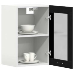 Hanging Glass Cabinet 40x31x60cm - Black Oak - Complete Storage Solutions