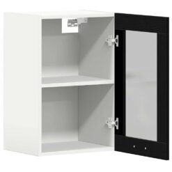 Hanging Glass Cabinet 40x31x60cm - Black Oak - Complete Storage Solutions