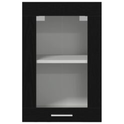 Hanging Glass Cabinet 40x31x60cm - Black Oak - Complete Storage Solutions
