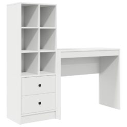 Alternative view of 2 Piece Desk with Drawer 135.5x40x127cm - White