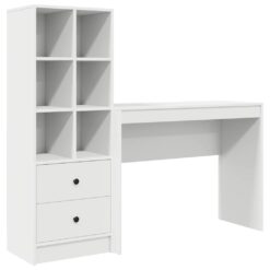 Alternative view of 2 Piece Desk with Drawer 145.5x40x127cm - White