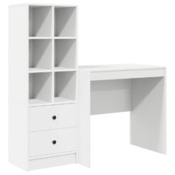 Alternative view of 2 Piece Desk with Drawer 125.5x50x127cm - White