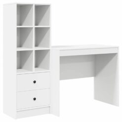Alternative view of 2 Piece Desk with Drawer 135.5x50x127cm - White