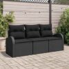 Poly Rattan Garden Sofa Set 55x62x69cm - Black - Complete Storage Solutions