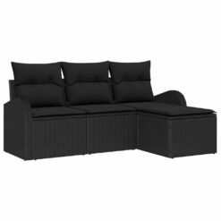Poly Rattan Garden Sofa Set 55x62x69cm - Black - Complete Storage Solutions