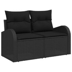 4 Piece Poly Rattan Garden Sofa Set 55x62x37cm - Black - Complete Storage Solutions
