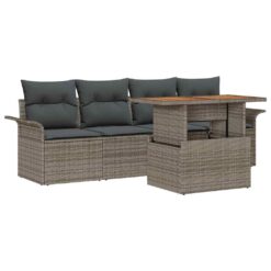 5 Piece Poly rattan Garden Sofa Set with Storage - Complete Storage Solutions