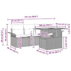 5 Piece Poly rattan Garden Sofa Set with Storage - Complete Storage Solutions
