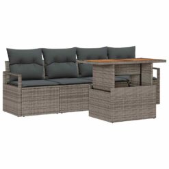 5 Piece Poly rattan Garden Sofa Set with Storage - Complete Storage Solutions