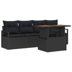 5 Piece Poly rattan Garden Sofa Set with Storage - Complete Storage Solutions