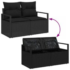 5 Piece Poly rattan Garden Sofa Set with Storage - Complete Storage Solutions