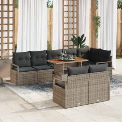 9 Piece Poly rattan Garden Sofa Set with Storage