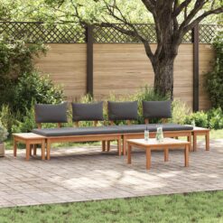 5 Piece Poly Rattan Garden Sofa Set and – Brown