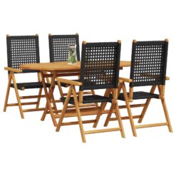 Alternative view of 5 Piece Garden Dining Set Folding Acacia Wood