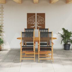 5 Piece Garden Dining Set Folding Acacia Wood