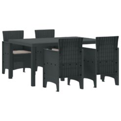 5 Piece Poly Rattan Garden Dining Set