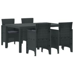 5 Piece Poly Rattan Garden Dining Set