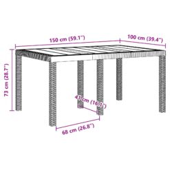 5 Piece Poly Rattan Garden Dining Set - Complete Storage Solutions