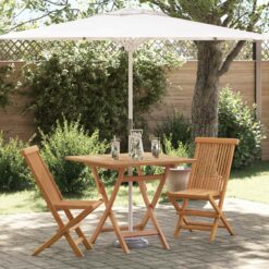 3 Piece Acacia Wood Garden Dining Set
