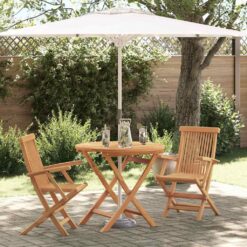 3 Piece Acacia Wood Garden Dining Set