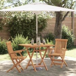3 Piece Acacia Wood Garden Dining Set