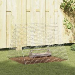 Galvanised Steel Chicken Cage 110x100x85cm - Silver