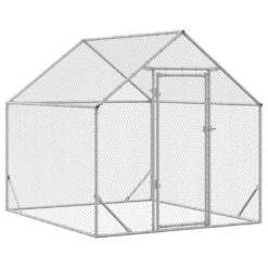 Alternative view of Galvanised Steel Chicken Cage 200x170x177cm - Silver