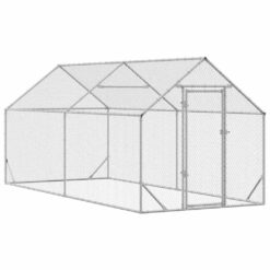 Alternative view of Galvanised Steel Chicken Cage 400x170x177cm - Silver