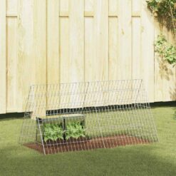 Galvanised Steel Rabbit Cage 650x55x55cm - Silver