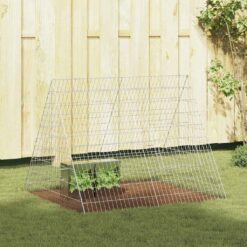 Galvanised Steel Rabbit Cage 215x100x85cm - Silver