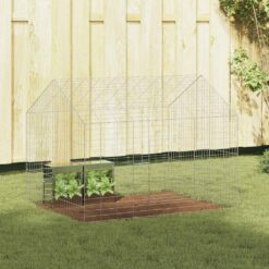 Galvanised Steel Rabbit Cage 400x78x78cm - Silver