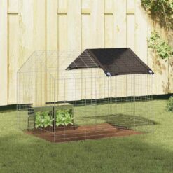 Galvanised Steel Rabbit Cage 400x78x78cm - Silver