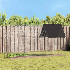 Galvanised Steel Rabbit Cage 400x100x210cm - Silver