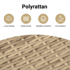 17 Piece Poly Rattan Garden Dining Set with Cushions - Complete Storage Solutions