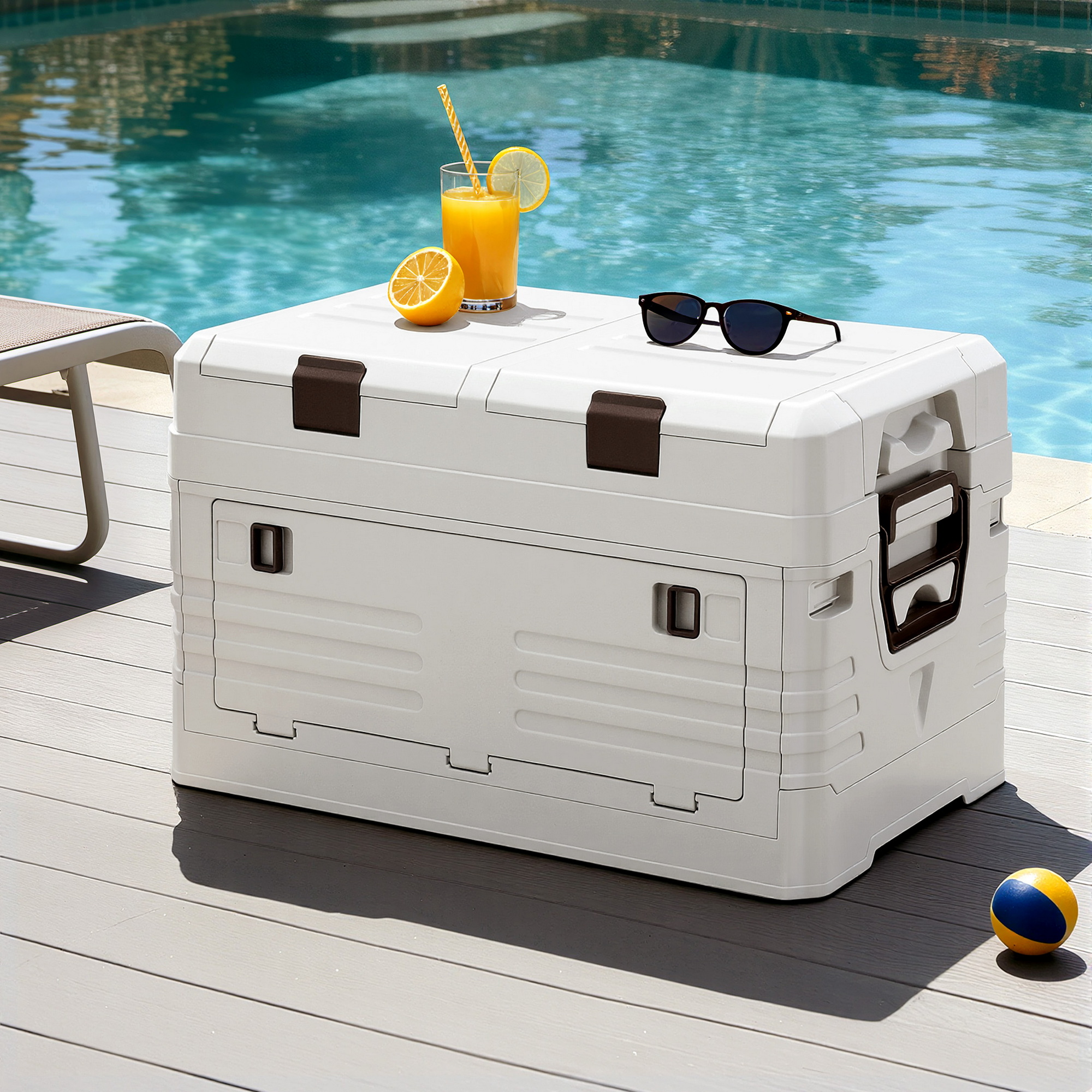 40L Foldable Outdoor Storage Box - Beige