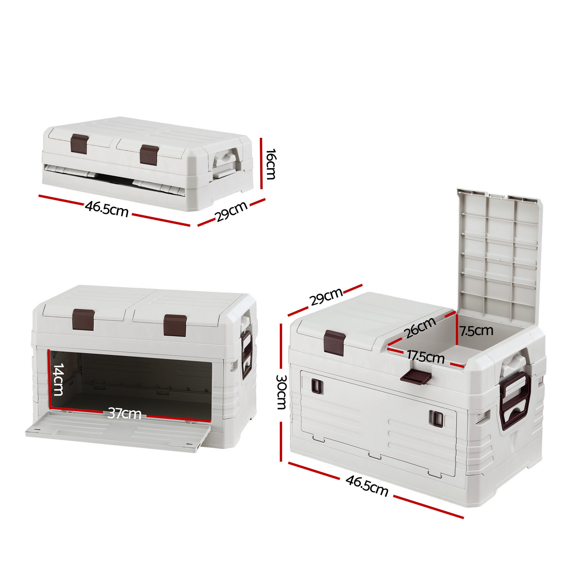 Alternative view of 40L Foldable Outdoor Storage Box - Beige