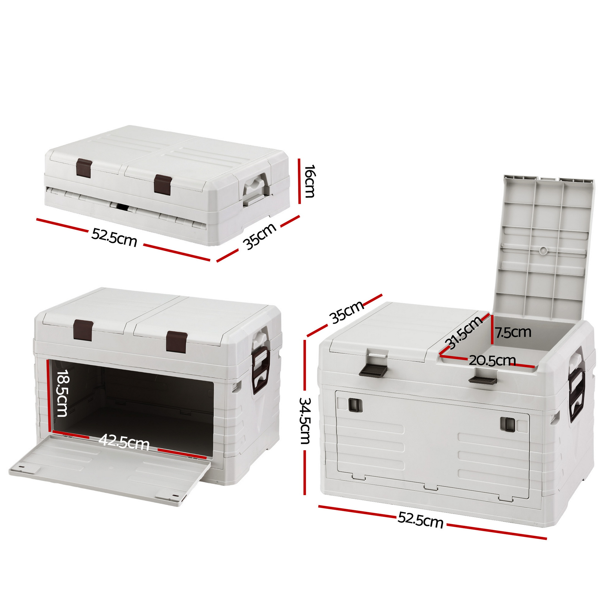 Alternative view of 60L Foldable Outdoor Storage Box - Beige