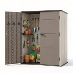 Lockable Garden Shed 143x77x175cm - Grey & Brown