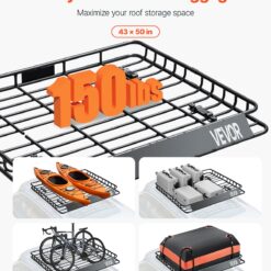 Alternative view of Roof Top Cargo Carrier 127x109.5x10.5cm - Black