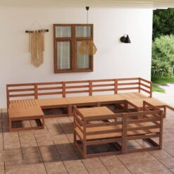 10 Piece Garden Lounge Set Pinewood – Honey Brown